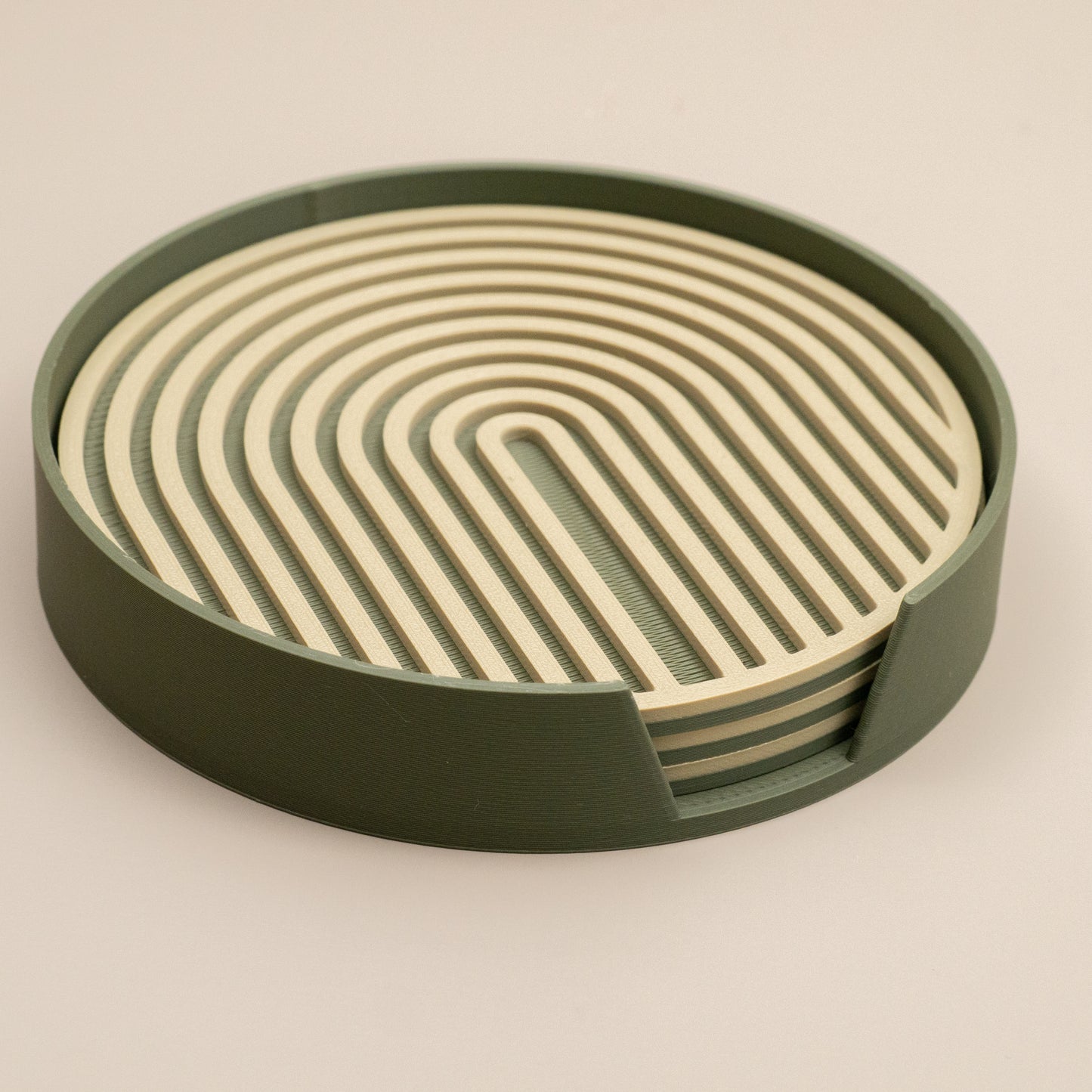 Circular Arch Coasters - 4 or 8 pack - Olive Green