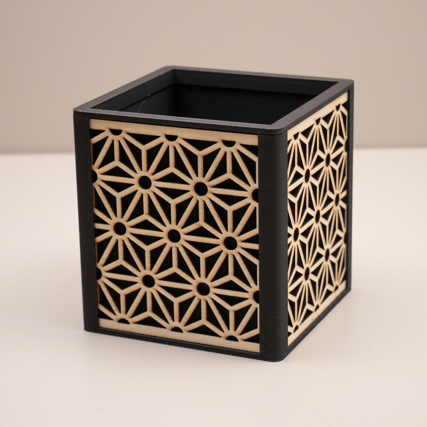 Geometric Wooden Desk Organiser, Decorative Home Storage