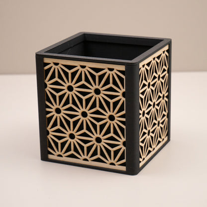 Geometric Wooden Desk Organiser, Decorative Home Storage