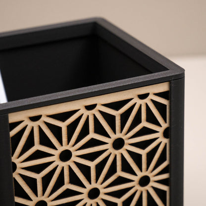Geometric Wooden Desk Organiser, Decorative Home Storage