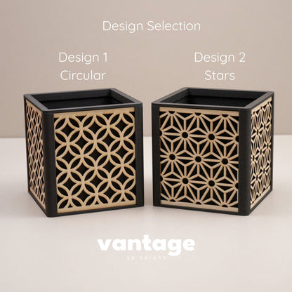 Geometric Wooden Desk Organiser, Decorative Home Storage