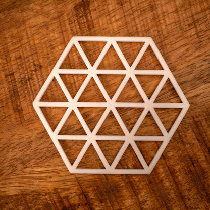 Geometric Triangle Pattern Coasters 4 or 8 pack - Navy Blue, Stone, Black and White - Vantage 3D Prints