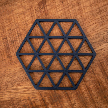 Geometric Triangle Pattern Coasters 4 or 8 pack - Navy Blue, Stone, Black and White - Vantage 3D Prints