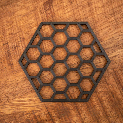 Geometric Honeycomb Pattern Coasters 4 or 8 pack - Navy Blue, Stone, Black and White - Vantage 3D Prints