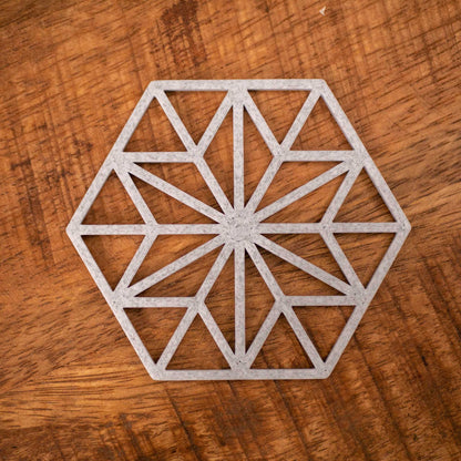 Geometric Star Pattern Coasters 4 or 8 pack - Navy Blue, Stone, Black and White - Vantage 3D Prints