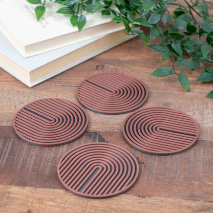 Circular Arch Coasters - 4 or 8 pack - Copper/ Gunmetal Grey