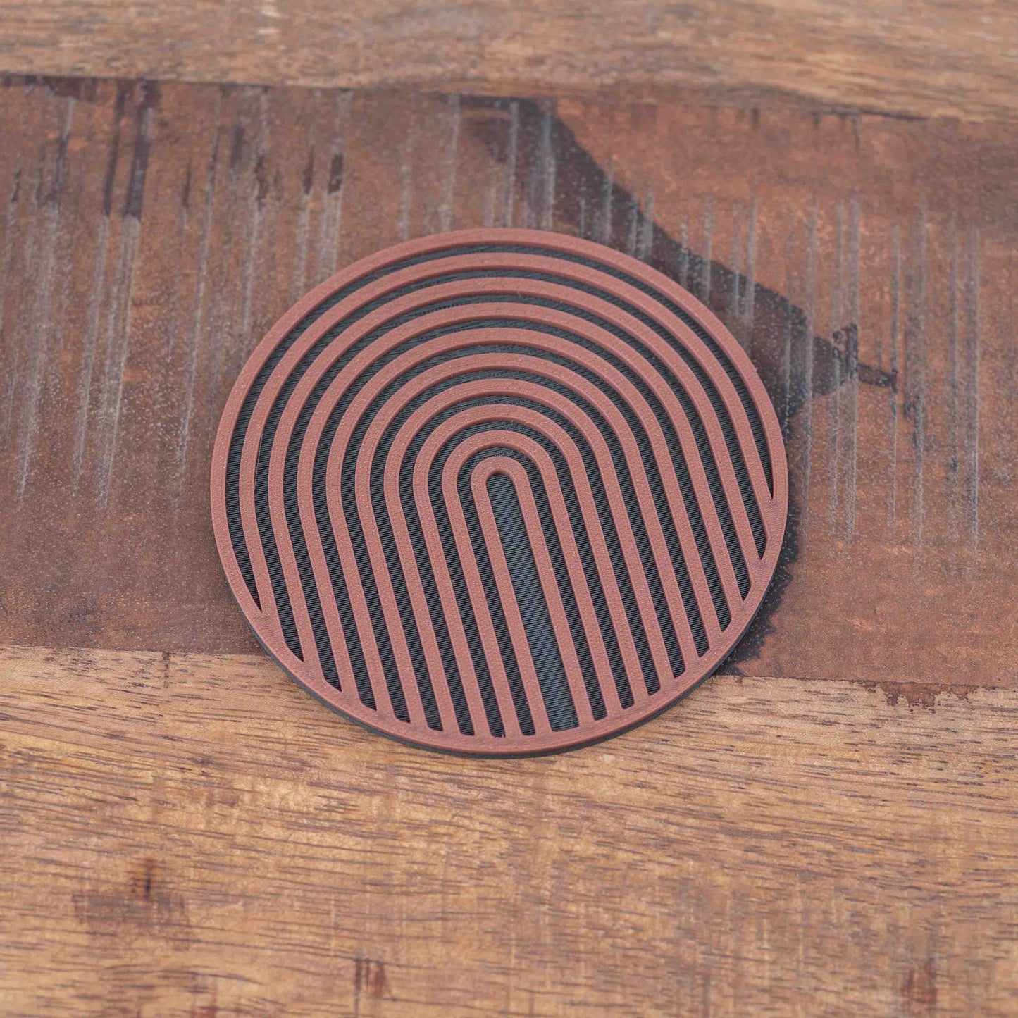 Circular Arch Coasters - 4 or 8 pack - Copper/ Gunmetal Grey