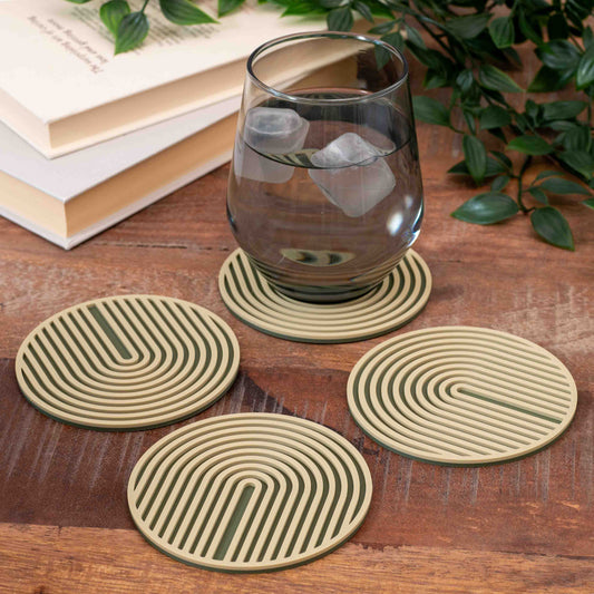 Circular Arch Coasters - 4 or 8 pack - Olive Green