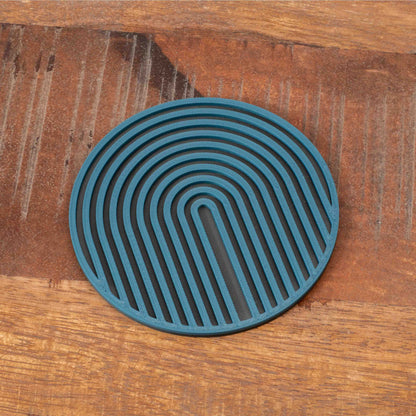 Circular Arch Coasters - 4 or 8 pack - Kingfisher Blue/ Gunmetal Grey