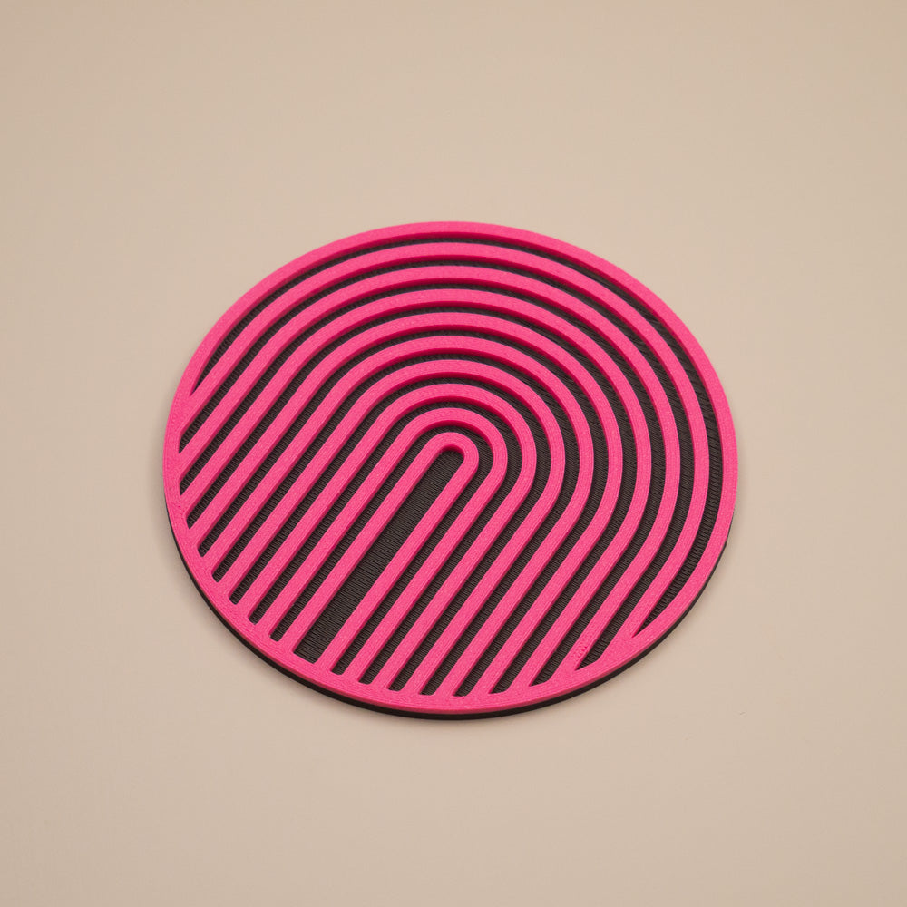 Hot Pink Coasters Retro Arch Design