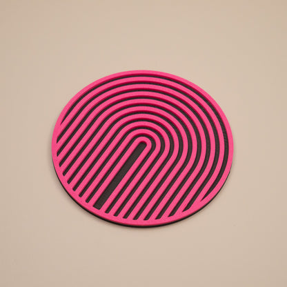 Hot Pink Coasters Retro Arch Design