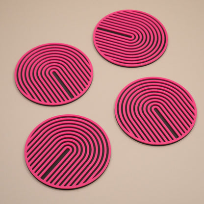 Hot Pink Coasters Retro Arch Design