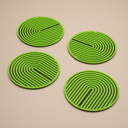 Lime Green Coasters Retro Arch Design