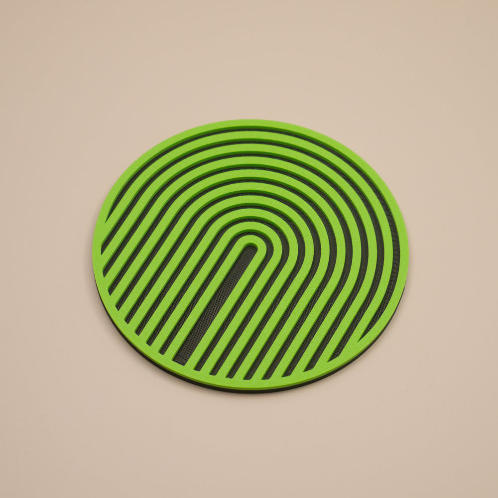 Lime Green Coasters - Set of 4 or 8 - Retro Arch Design