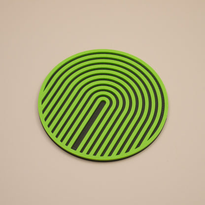 Lime Green Coasters - Set of 4 or 8 - Retro Arch Design