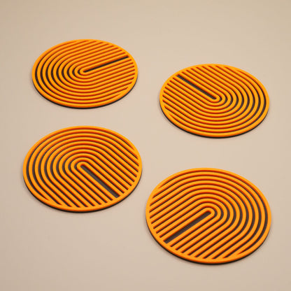 Orange Coasters Retro Arch Design