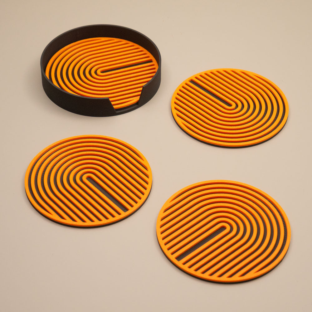 Orange Coasters Retro Arch Design