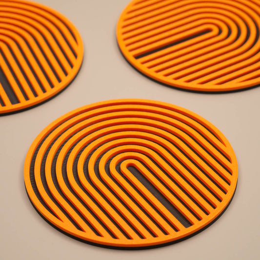 Orange Coasters Retro Arch Design