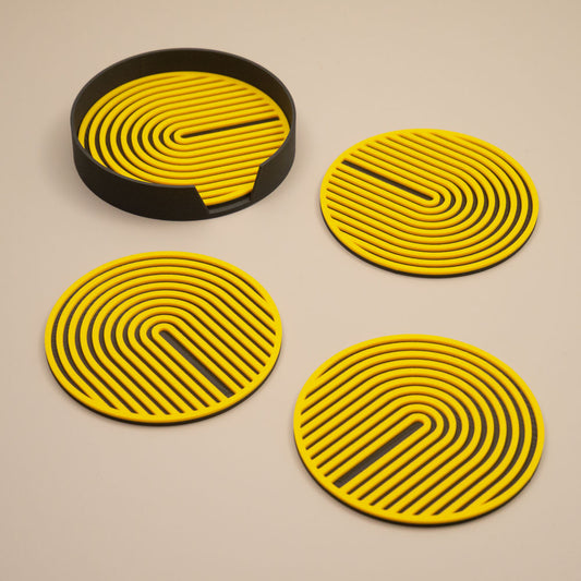 Yellow Coasters Retro Arch Design