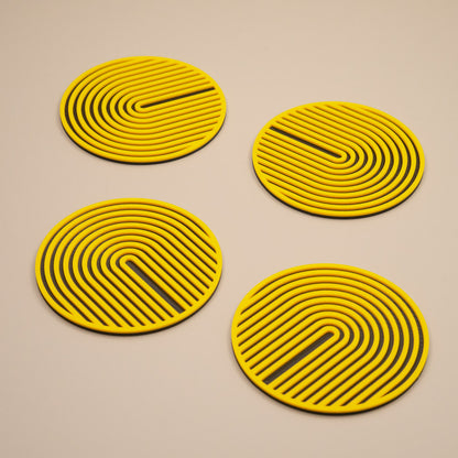 Yellow Coasters Retro Arch Design