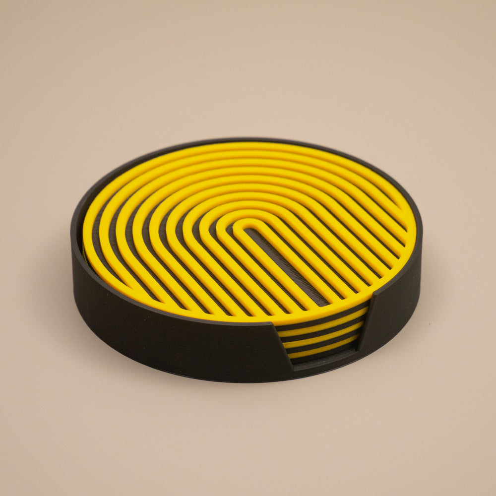 Yellow Coasters Retro Arch Design