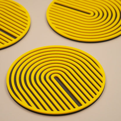 Yellow Coasters Retro Arch Design