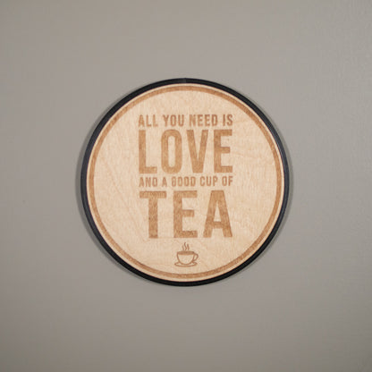 Funny Tea Coasters : "Risk It For A Biscuit", Tea Puns, Office Gift, Engraved Wood Coaster