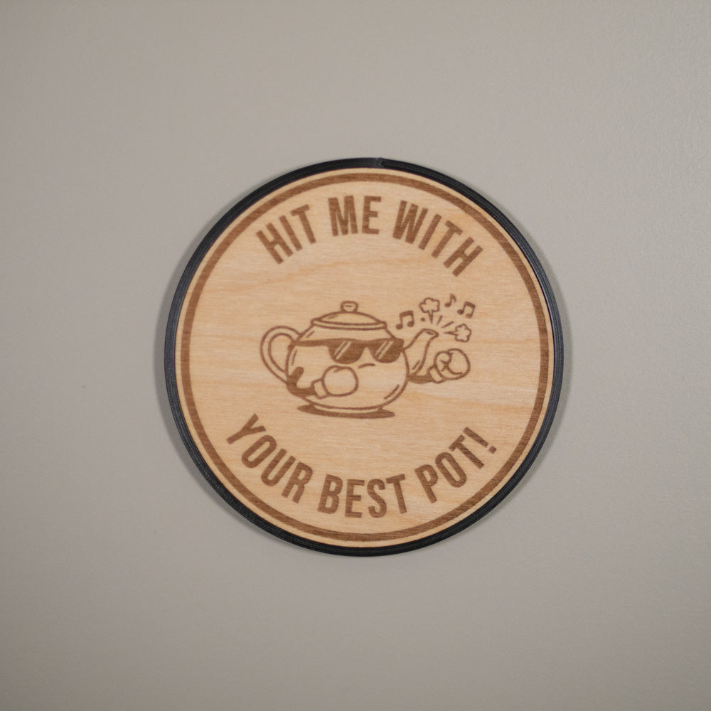 Funny Tea Coasters : "Risk It For A Biscuit", Tea Puns, Office Gift, Engraved Wood Coaster