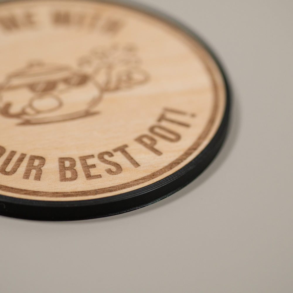 Funny Tea Coasters : "Risk It For A Biscuit", Tea Puns, Office Gift, Engraved Wood Coaster