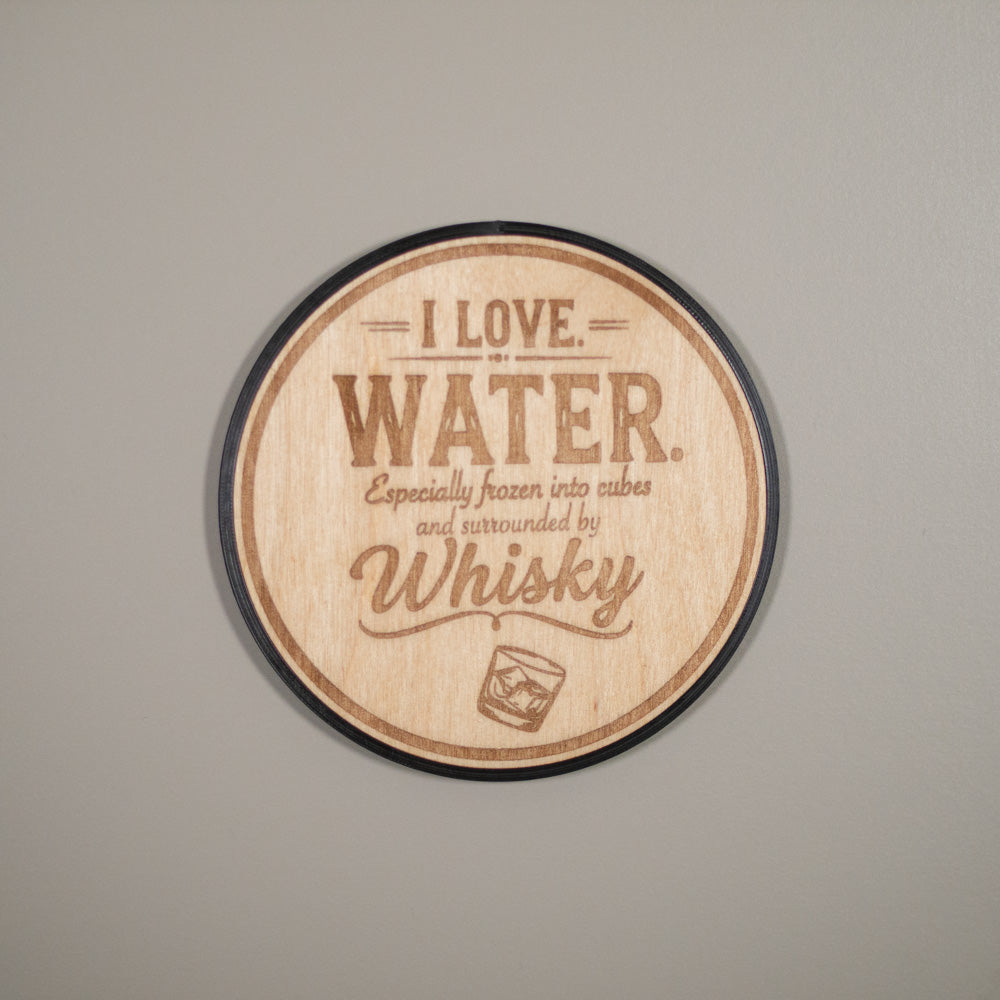 Alcoholic Drink Coaster: On The Rocks, Alcohol Puns, Whisky Love, Engraved Wood