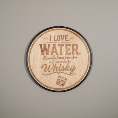 Alcoholic Drink Coaster: On The Rocks, Alcohol Puns, Whisky Love, Engraved Wood