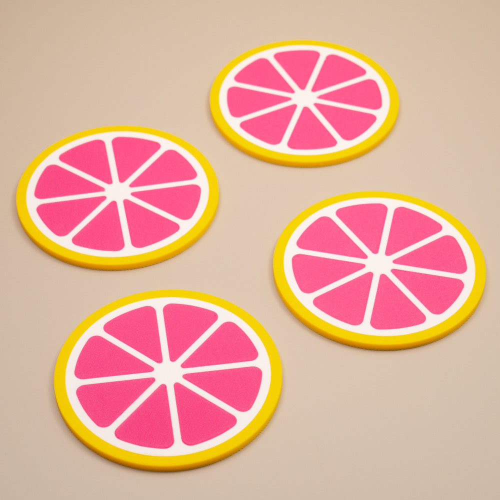 Grapefruit Coasters Citrus Fruit Design