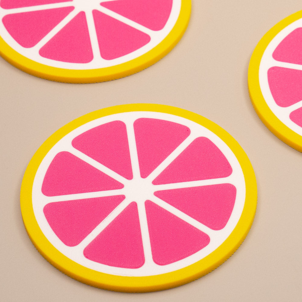 Grapefruit Coasters Citrus Fruit Design