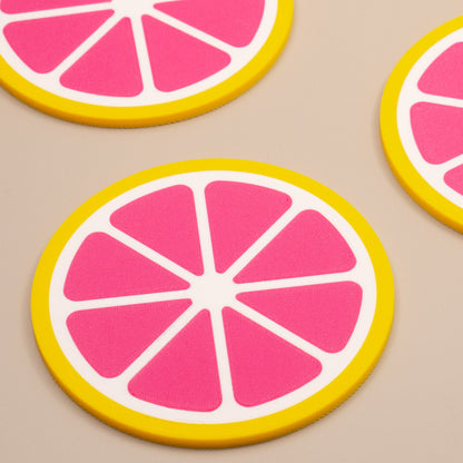 Grapefruit Coasters Citrus Fruit Design