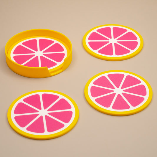 Grapefruit Coasters Citrus Fruit Design