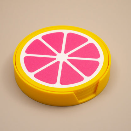 Grapefruit Coasters Citrus Fruit Design