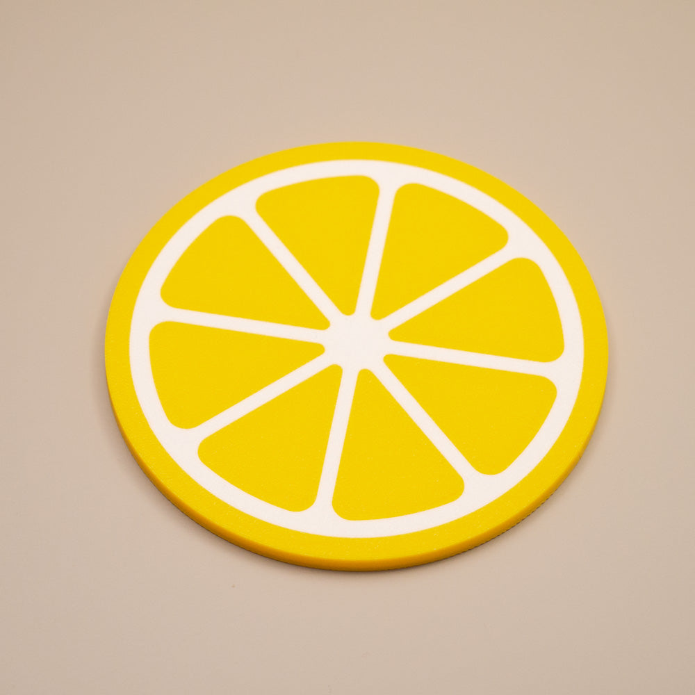 Lemon Yellow Coasters Citrus Fruit Design