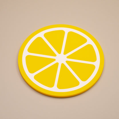 Lemon Yellow Coasters Citrus Fruit Design