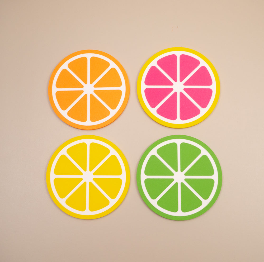 Citrus Fruit Coasters, Summer Colours