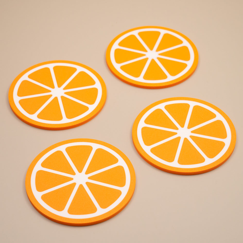 Orange Coasters Citrus Fruit Design