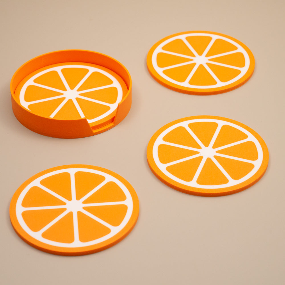 Orange Coasters Citrus Fruit Design