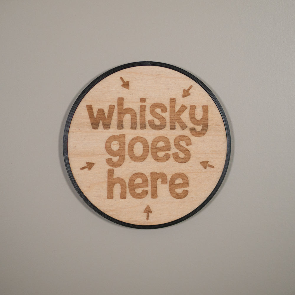 Drink Goes Here Wooden Coaster - Tea, Coffee, Gin, Wine, Beer & Whisky, Laser Engraved Coaster