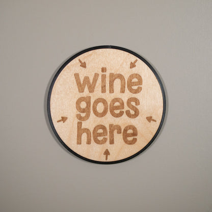 Drink Goes Here Wooden Coaster - Tea, Coffee, Gin, Wine, Beer & Whisky, Laser Engraved Coaster