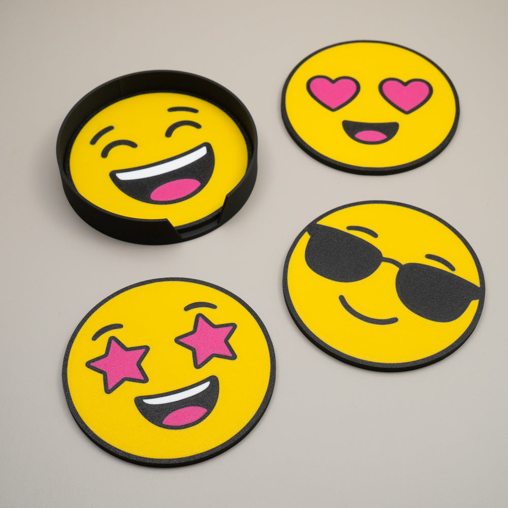 Smiley Face Coasters - Set of 4 or 8