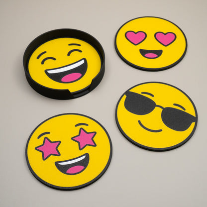 Smiley Face Coasters - Set of 4 or 8