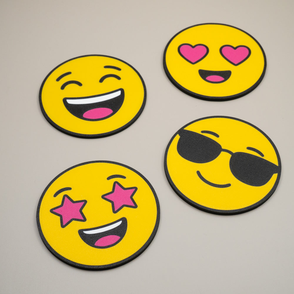 Smiley Face Coasters - Set of 4 or 8