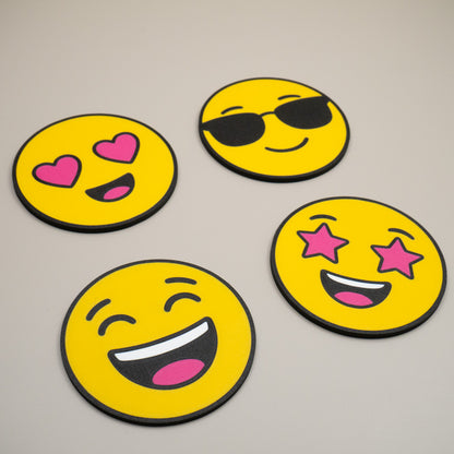 Smiley Face Coasters - Set of 4 or 8