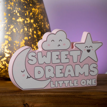 Baby Room Ornament Pink - Sweet Dreams Cute Cloud Moon Star - Nursery Decor - Cute Kawaii - Small Shelf Ornament - Vantage 3D Prints