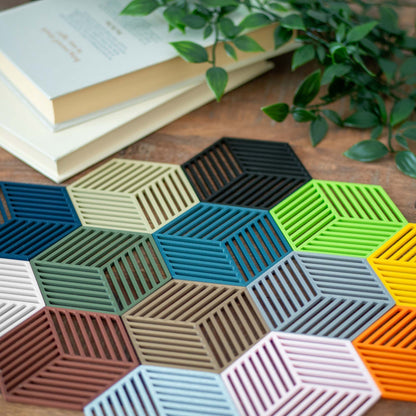HOMEMADE - Geometric Cube Coasters - 4 or 8 pack - Various Colours Available