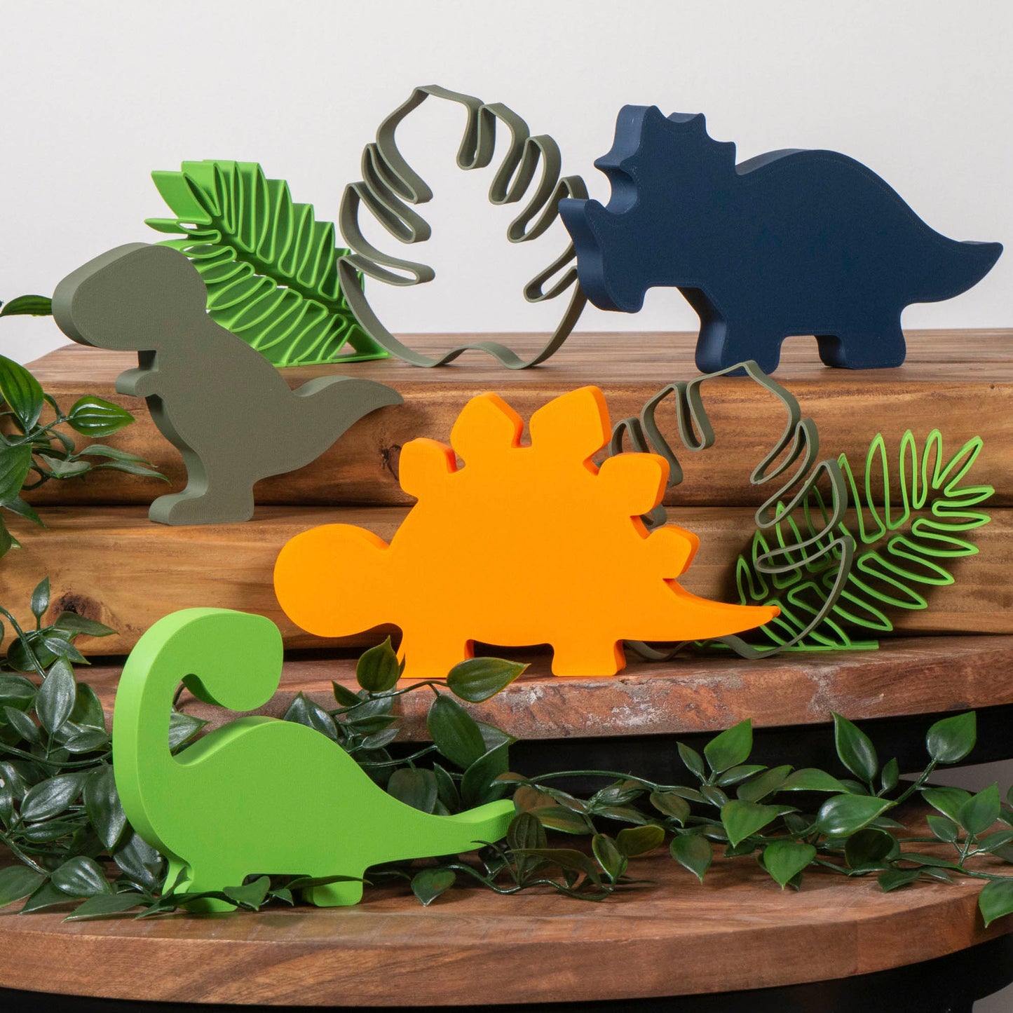 Freestanding Dinosaur Ornaments - T-rex, Diplodocus, Triceratops and Stegosaurus - Vantage 3D Prints